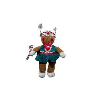 Target Vintage 1990 Gingerbread Girl 13" Doll Candy Cane Plush Stuffed Toy